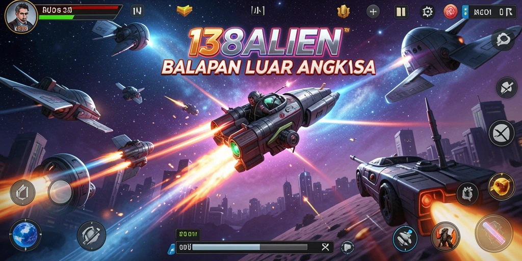 Screenshot gameplay 138ALIEN menampilkan balapan luar angkasa yang menegangkan.