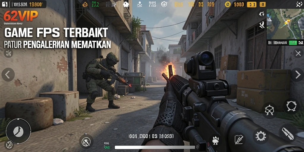 Tampilan gameplay 62VIP dengan aksi menegangkan di medan perang.