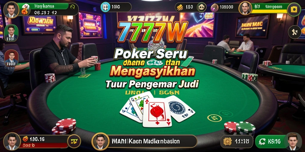 Screenshot gameplay Poker menampilkan suasana kompetitif yang mendebarkan.