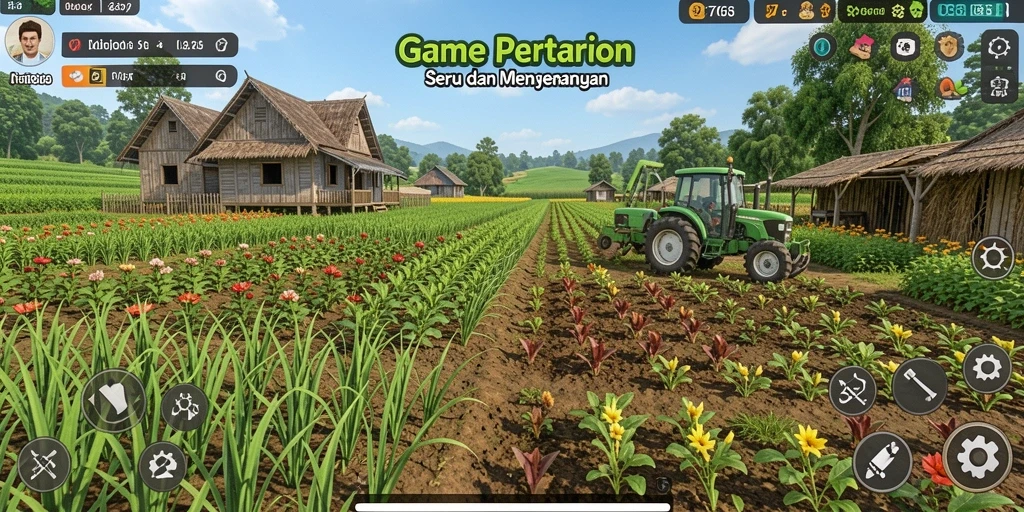 Gameplay seru dalam 8768 menunjukkan aktivitas pertanian yang menarik.
