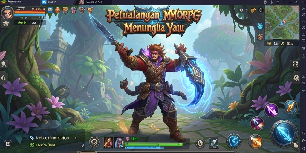 Screenshot gameplay A7777 menunjukkan aksi mendebarkan dalam pertempuran MMORPG.