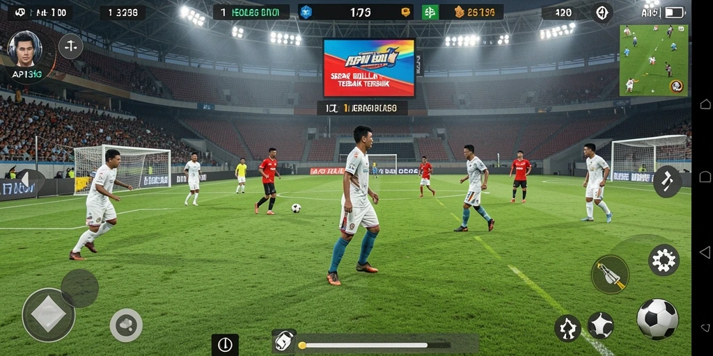 Tangkapan layar utama API36 menampilkan aksi sepak bola secara nyata.
