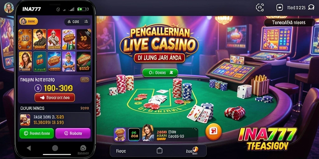 Tampilan gameplay Live Casino yang menakjubkan dan interaktif di INA777.