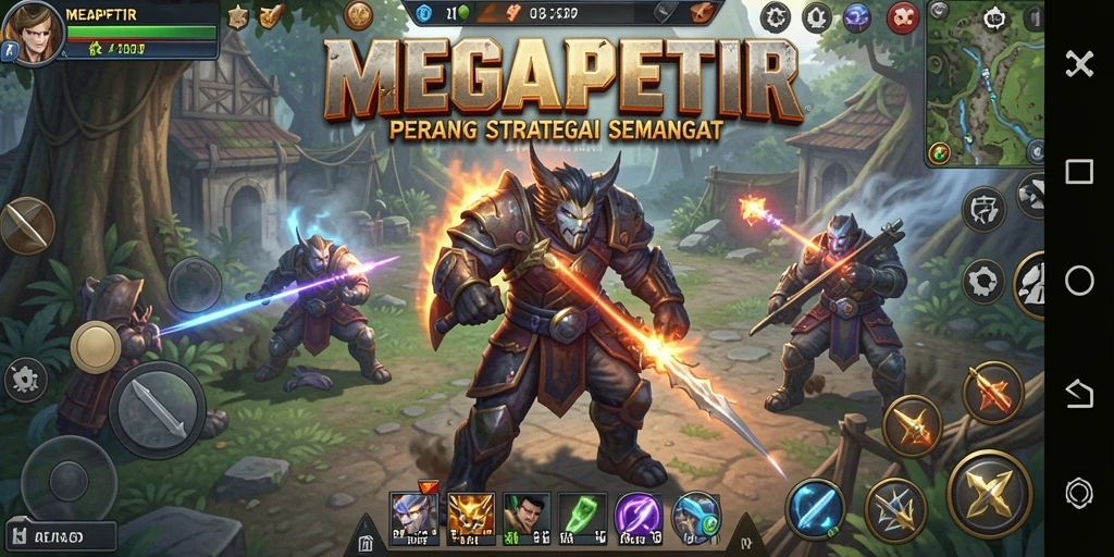 Tampilan gameplay menegangkan dalam MEGAPETIR, strategi di setiap langkah.