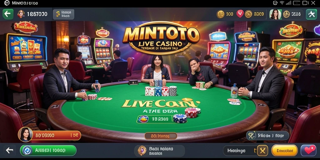 Tampilan penuh aksi permainan Live Casino MINTOTO yang mendebarkan.
