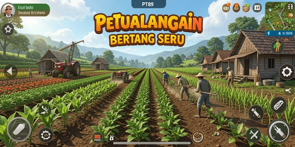Tampilan gameplay menarik dalam PT89 dengan suasana bertani yang realistis.