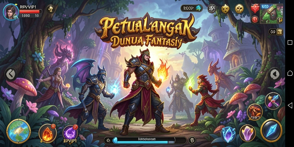 Screenshot RPVIP1 menampilkan aksi pertarungan menarik dalam dunia RPG.