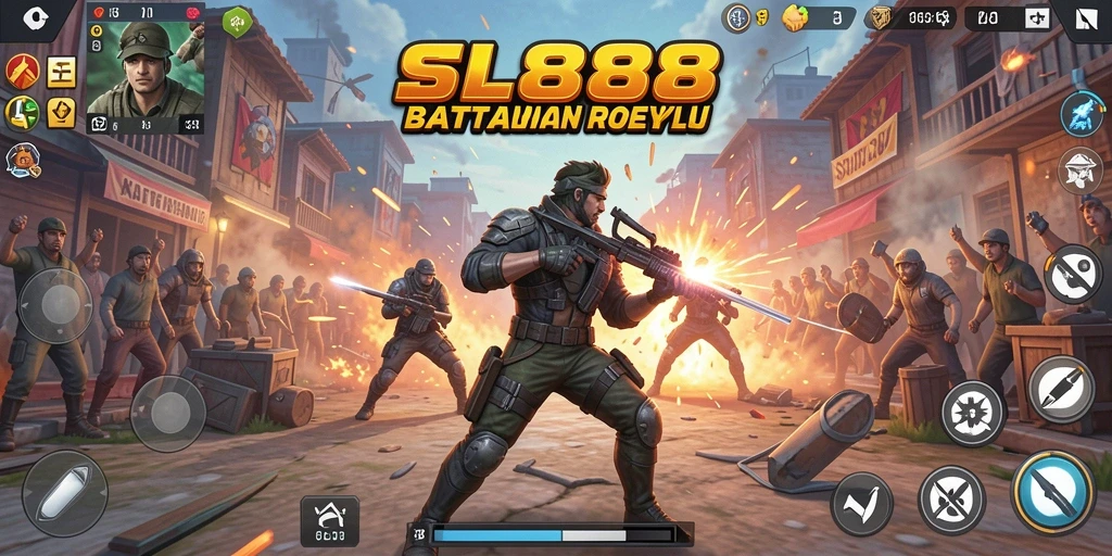 Tampilan gameplay seru SL888 yang menegangkan di arena Battle Royale.